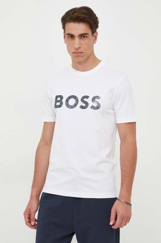 

Хлопковая футболка BOSS BOSS GREEN Boss, белый