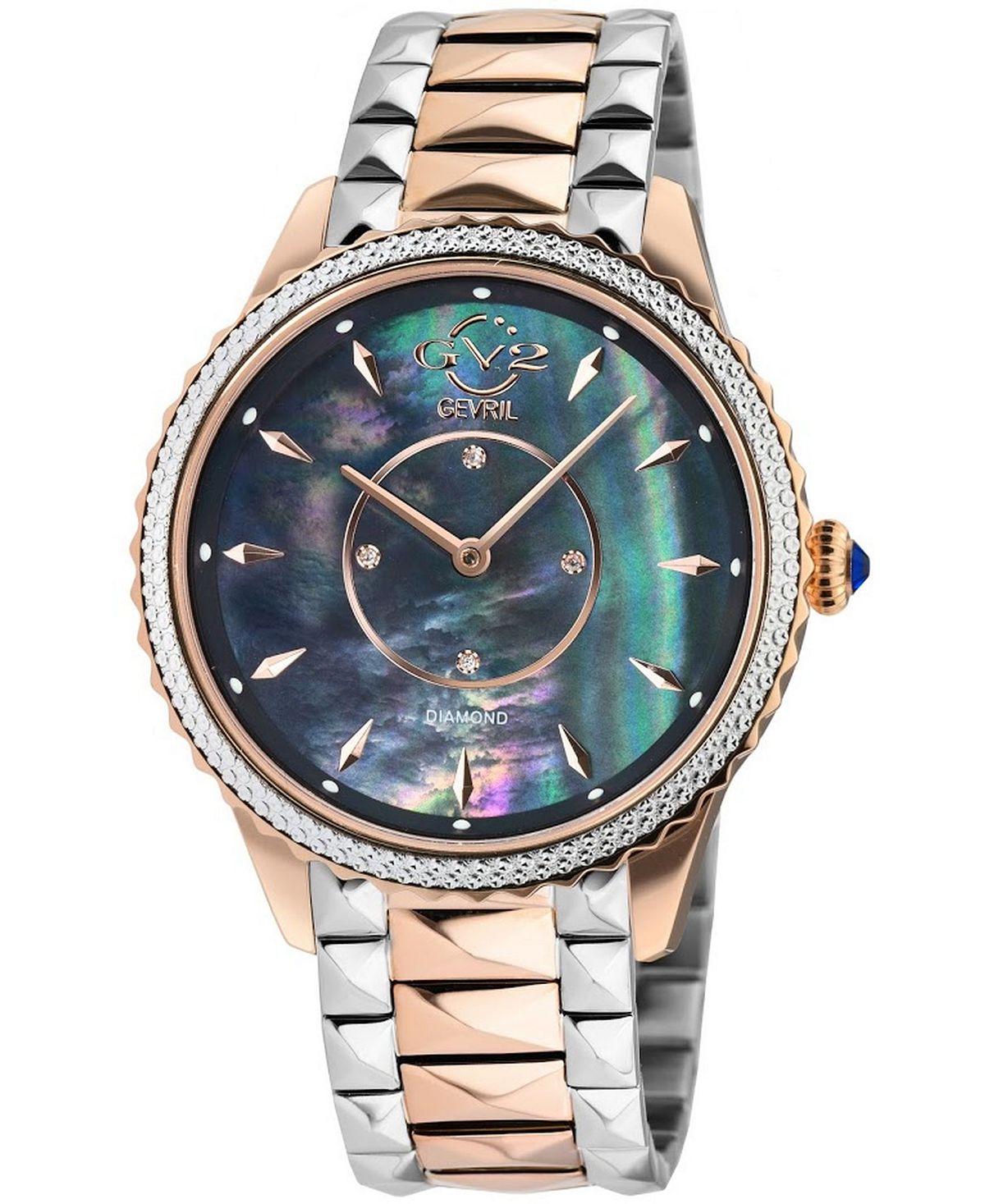 Женские швейцарские кварцевые двухцветные часы Siena с браслетом из нержавеющей стали, 38 мм Gevril