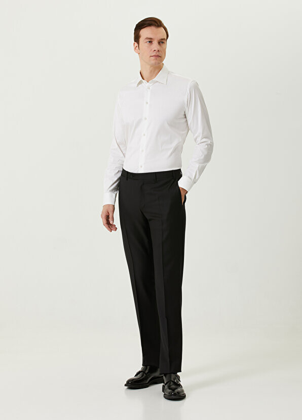 

Черные шерстяные брюки Canali, Черный