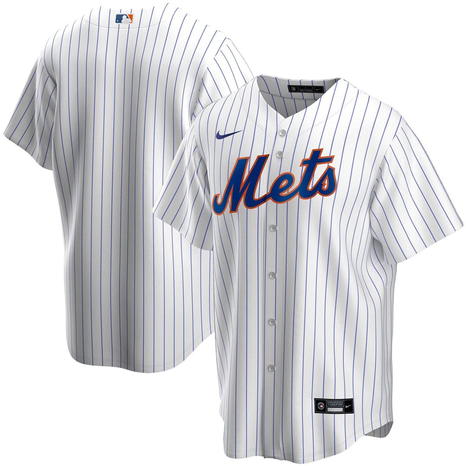 

Мужская белая футболка команды New York Mets Home Replica Team Nike, Белый