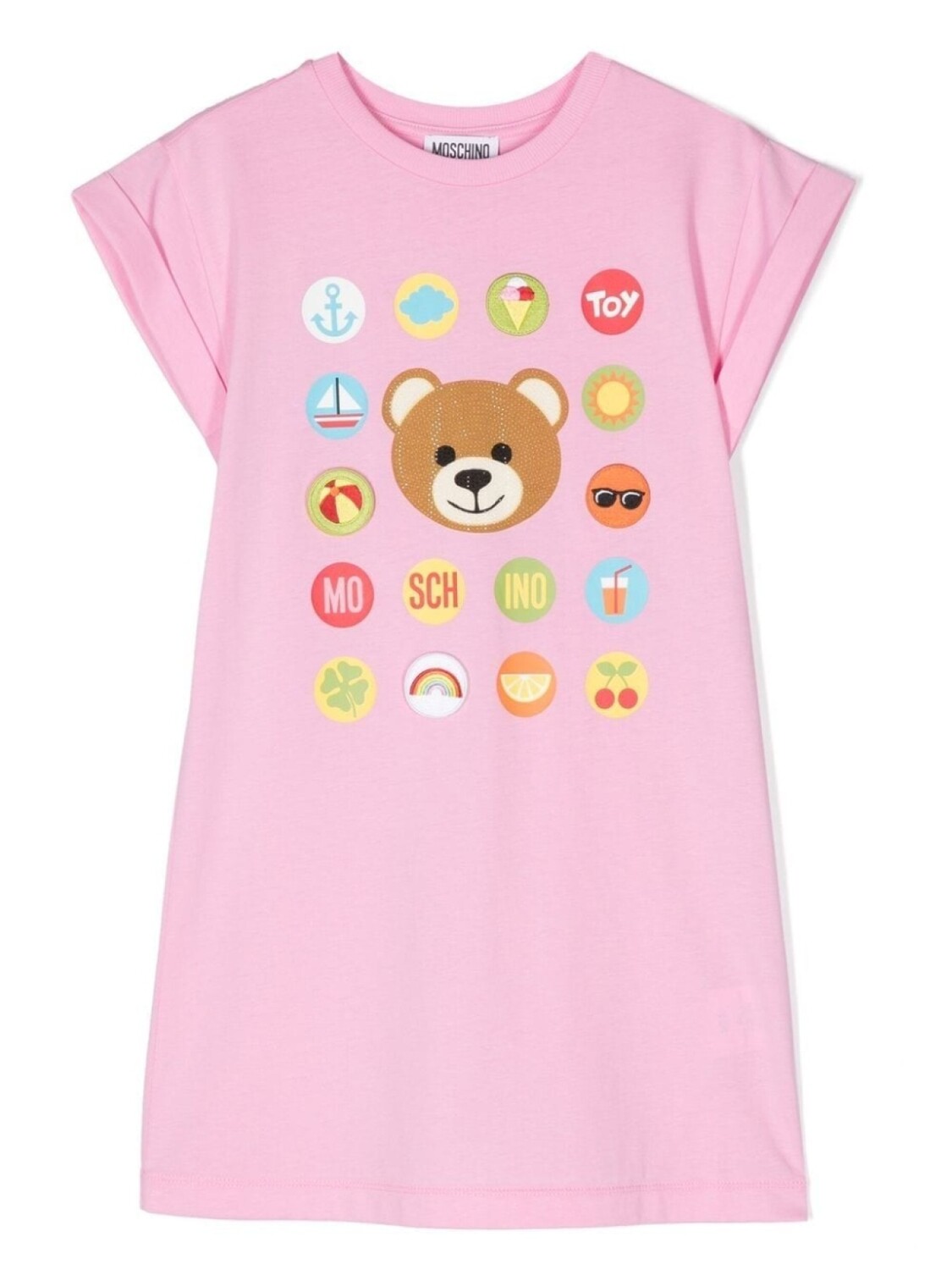 

Moschino Kids платье-футболка с логотипом, розовый