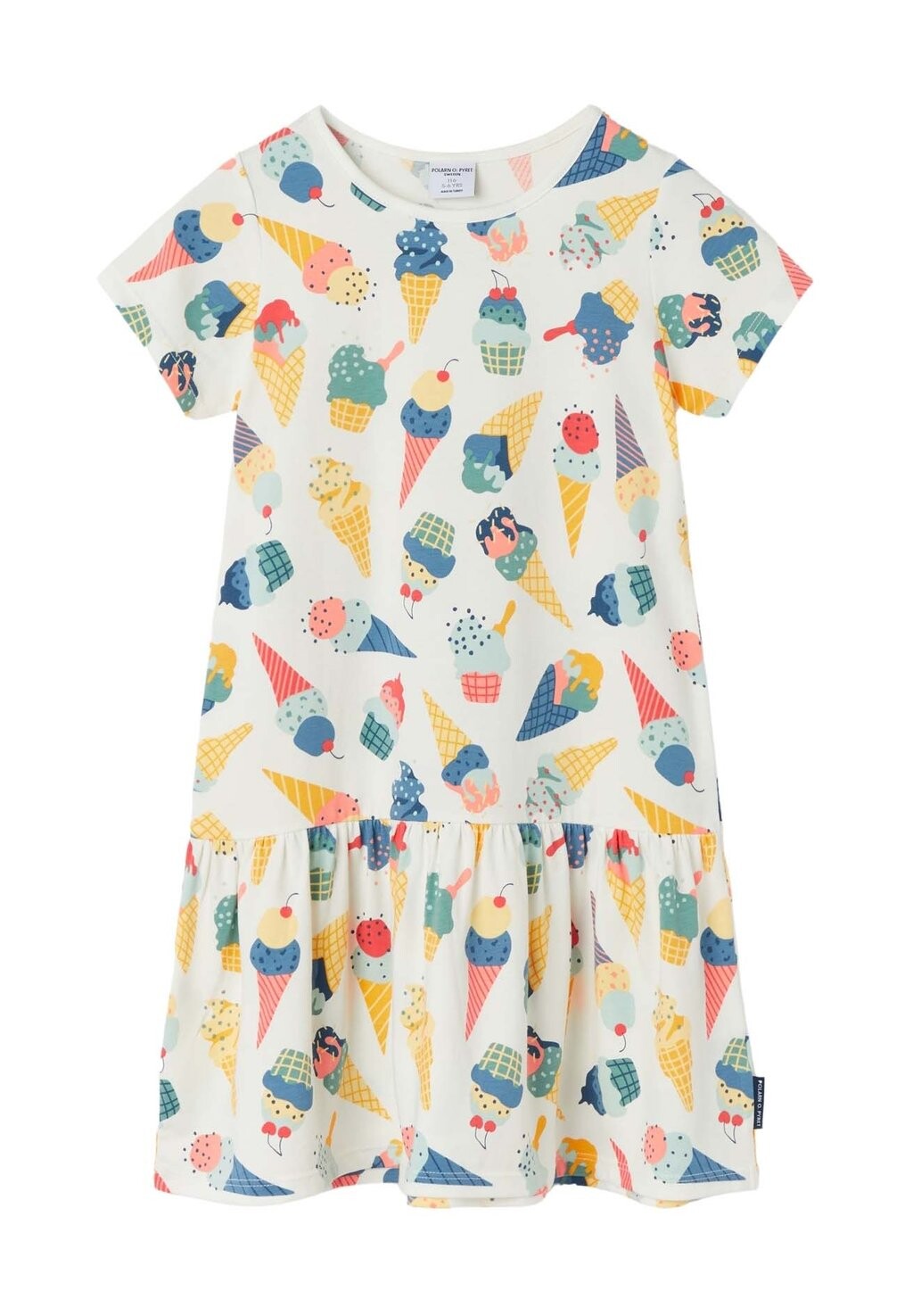 

Платье из джерси ICE CREAM PRINT WITH GATHERED Polarn O. Pyret, белый