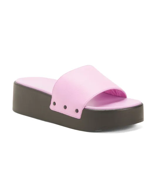 

Кожаные шлепанцы на платформе Pisces Max Dr. Scholl'S, цвет Lime