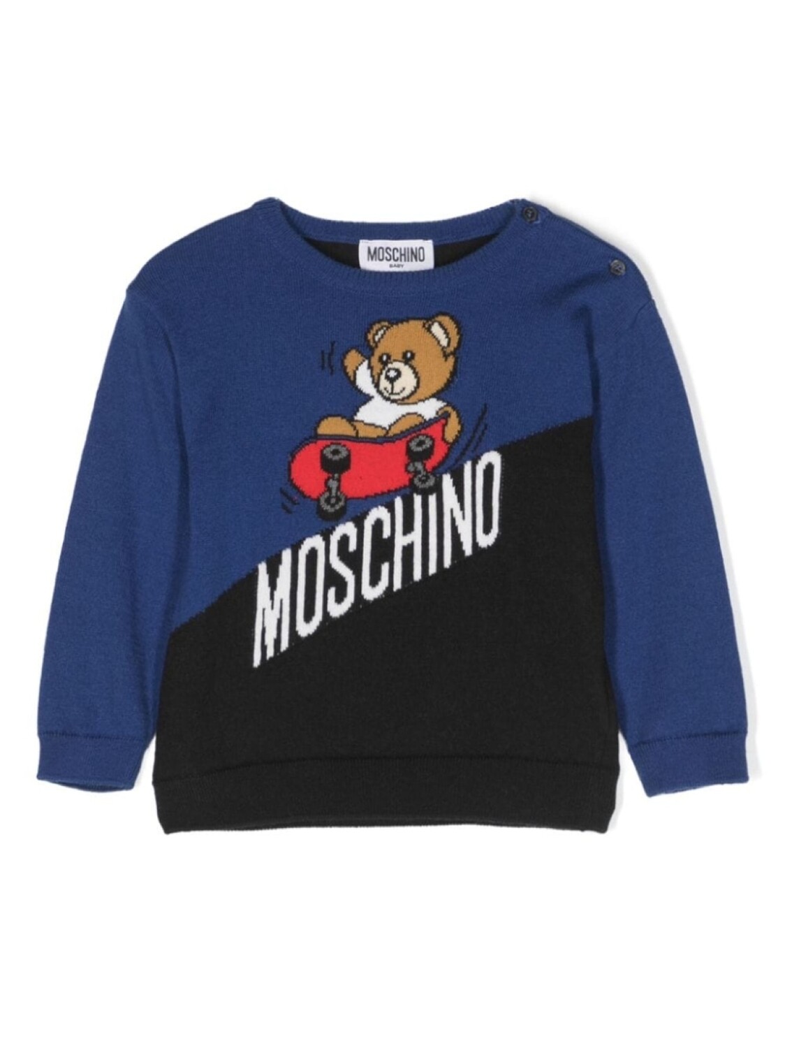 

Moschino Kids джемпер Teddy Bear вязки интарсия, синий