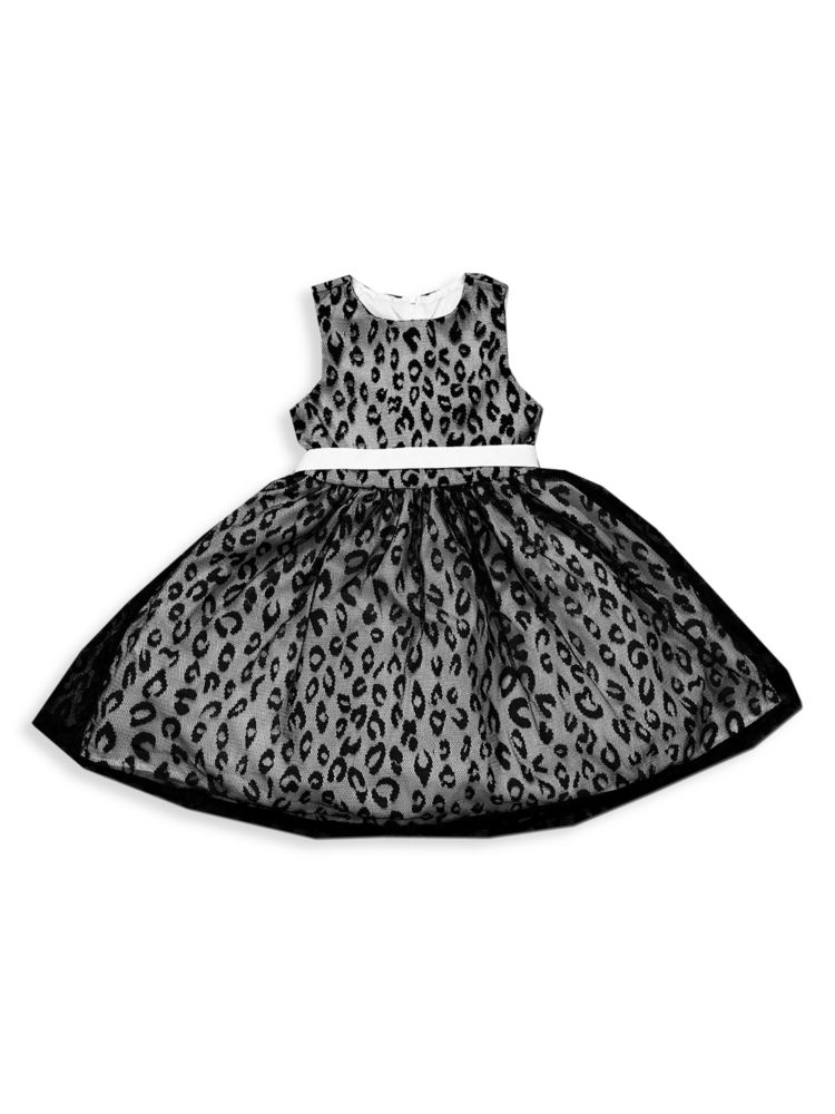 Сетчатое платье с леопардовым узором для маленьких девочек и девочек Joe-Ella, черный вязаное платье с узором гусиные лапки для маленьких девочек и девочек joe ella цвет black white