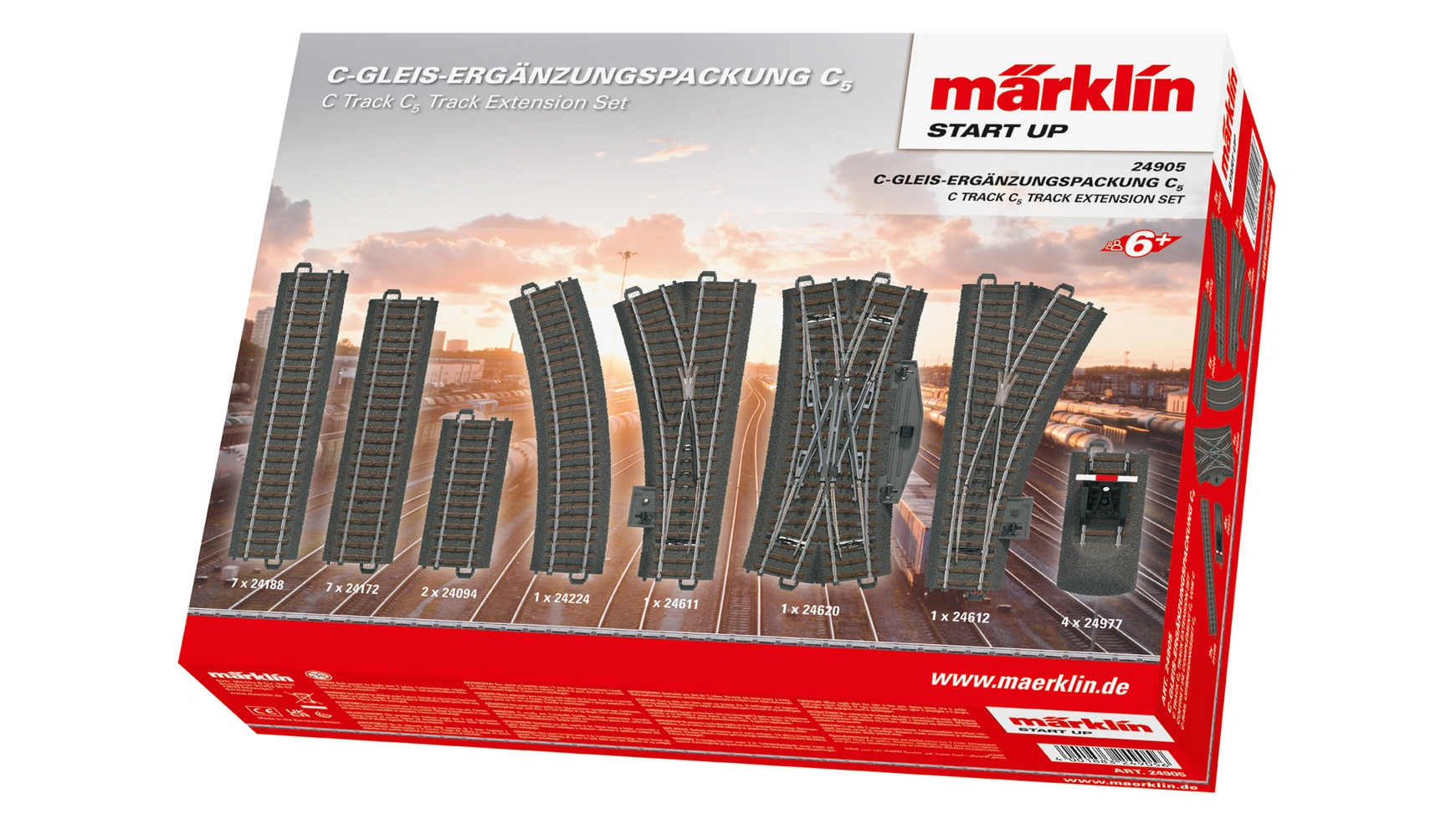 Запуск дополнительный пакет c-образной дорожки c 5 Märklin набор расширения рельсовых путей для железной дорогиmarklin my world пересечение путей арт 023303