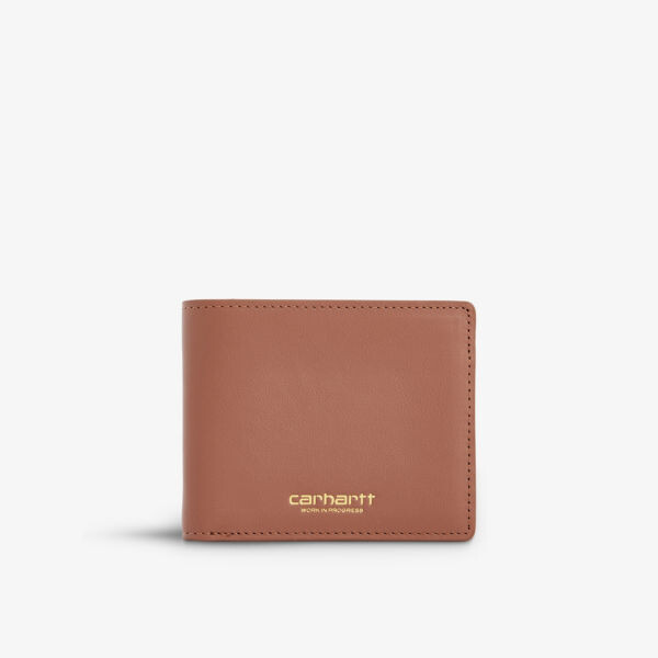 

Брендовый кожаный кошелек, складывающийся в два раза Carhartt Wip, желтый