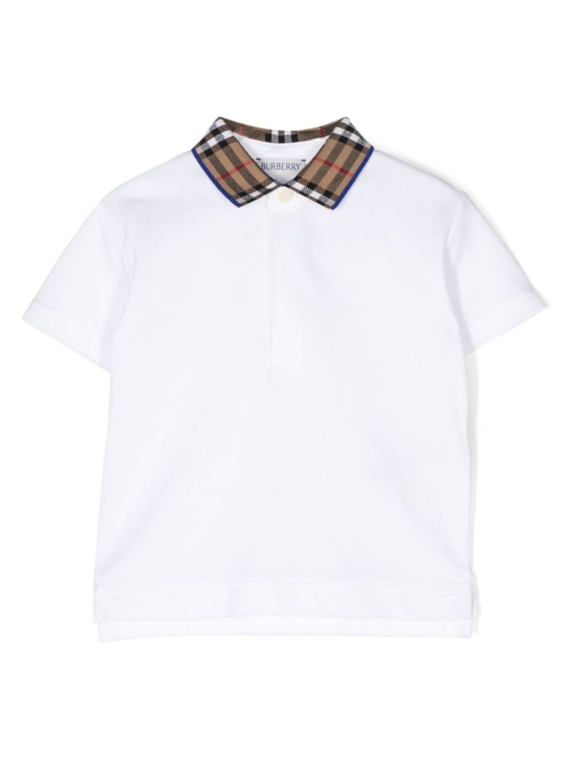 

Burberry Kids рубашка поло с клетчатым воротником, белый