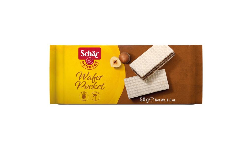 

Доктор Schär Wafer Pocket, вафельное печенье, фундук, прямоугольник, картофельный крахмал, сахар, кокосовое масло, ореховая масса 7,5%, рисовая мука, сухая сыворотка (молоко),..., 517 ккал, 2163 кДж