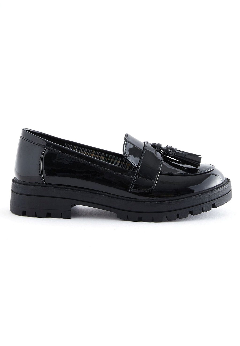 Слипоны School Chunky Tassel Loafers Next, цвет black patent