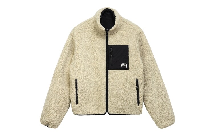 

Бархатная куртка унисекс цвета слоновой кости Stussy, кремовый