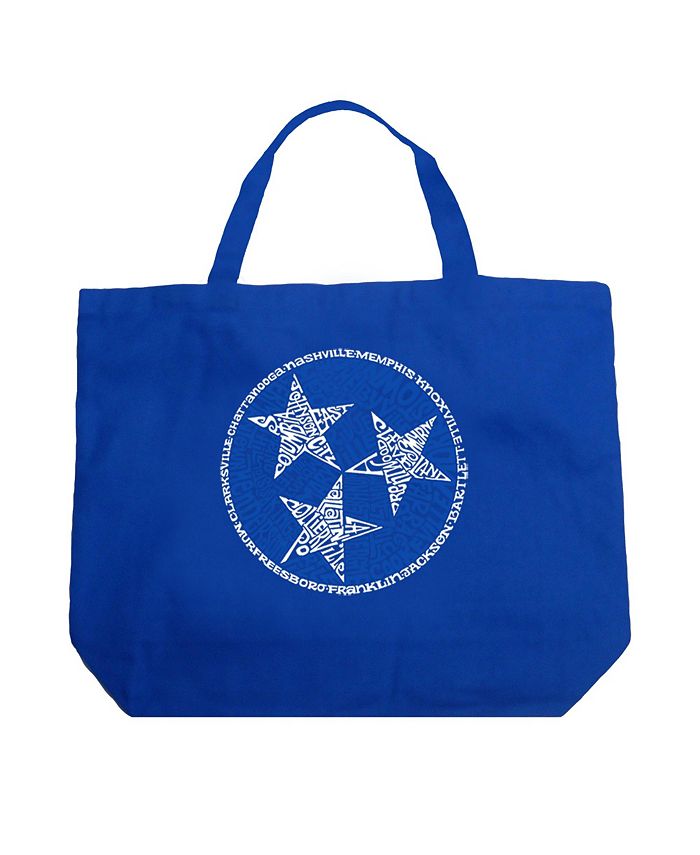 флаг штата теннесси Теннесси — большая сумка-тоут Word Art LA Pop Art, синий