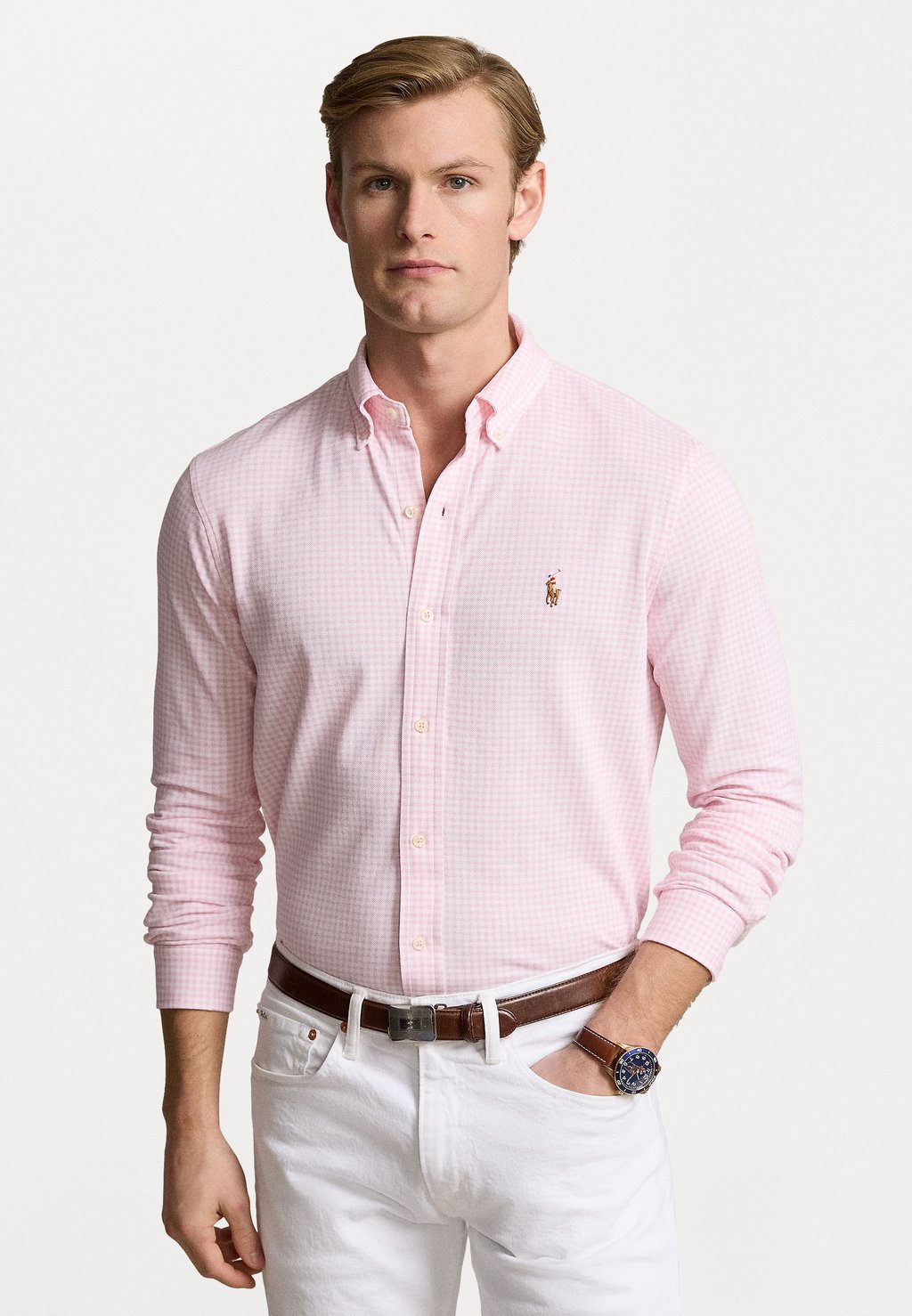 Рубашка LONG SLEEVE SPORT Polo Ralph Lauren, цвет garden pink/white
