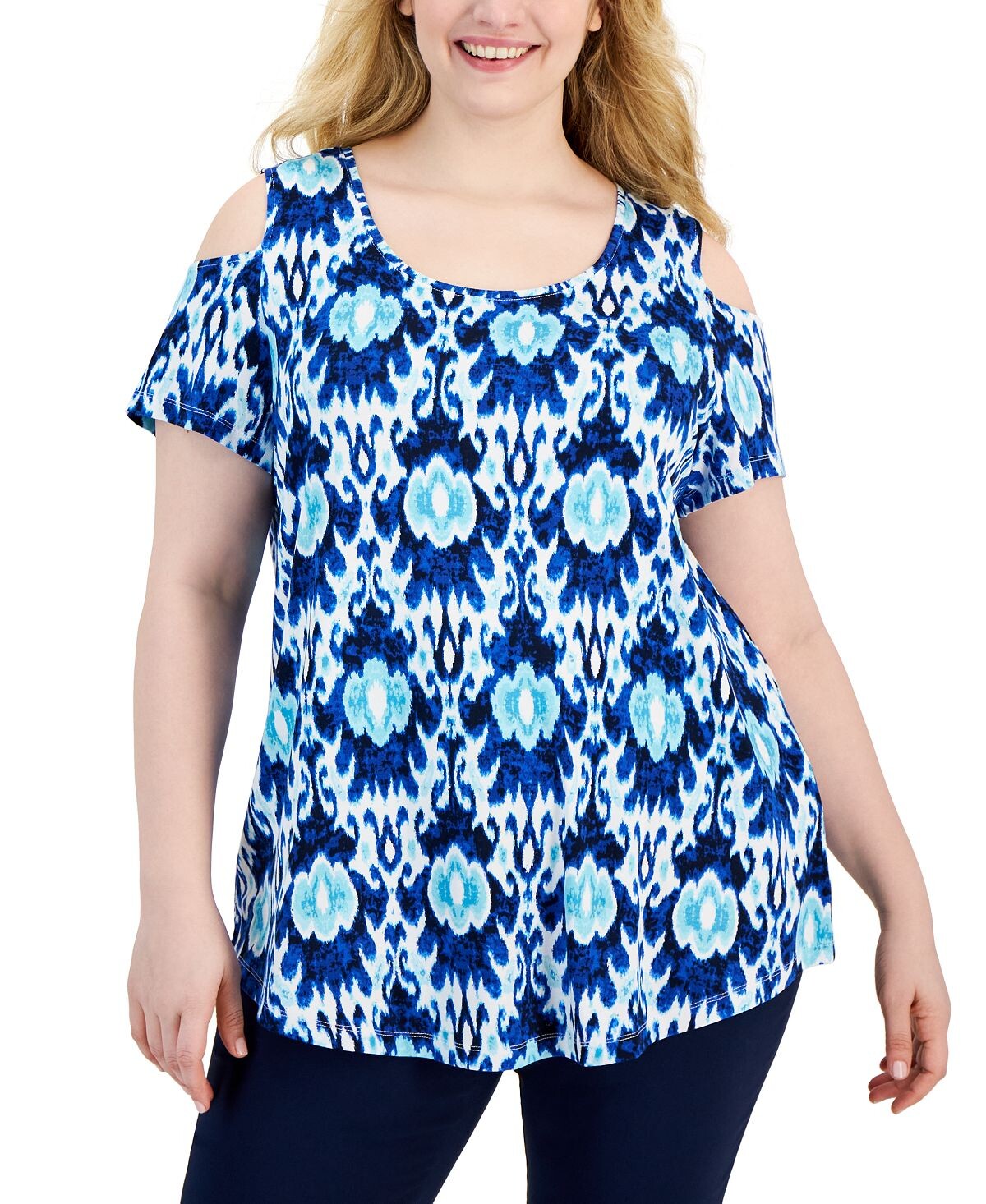 

Топ Ikat Ogee с глубоким вырезом и открытыми плечами JM Collection