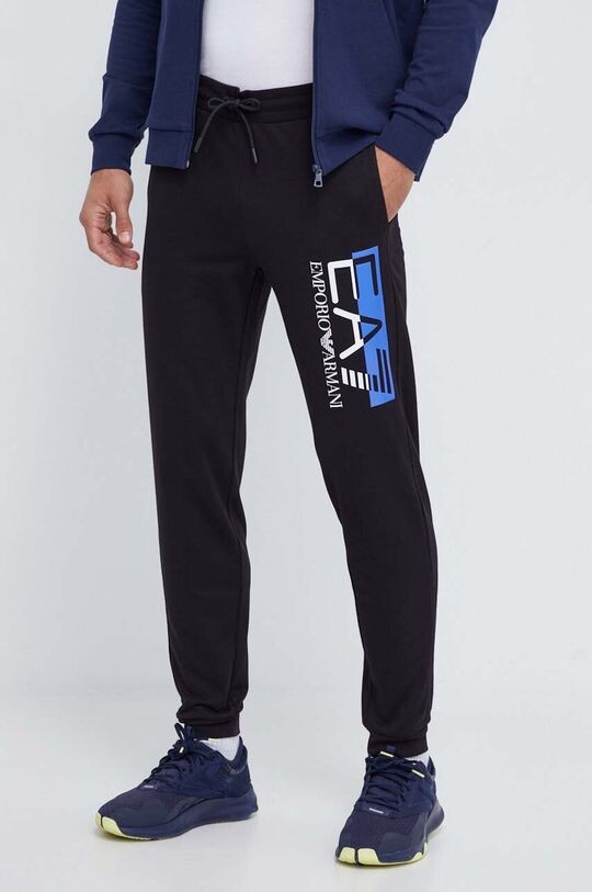 

Хлопковые спортивные брюки EA7 Emporio Armani, черный