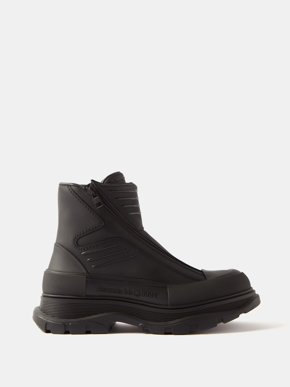 

Кожаные ботинки на молнии tread slick Alexander McQueen, черный