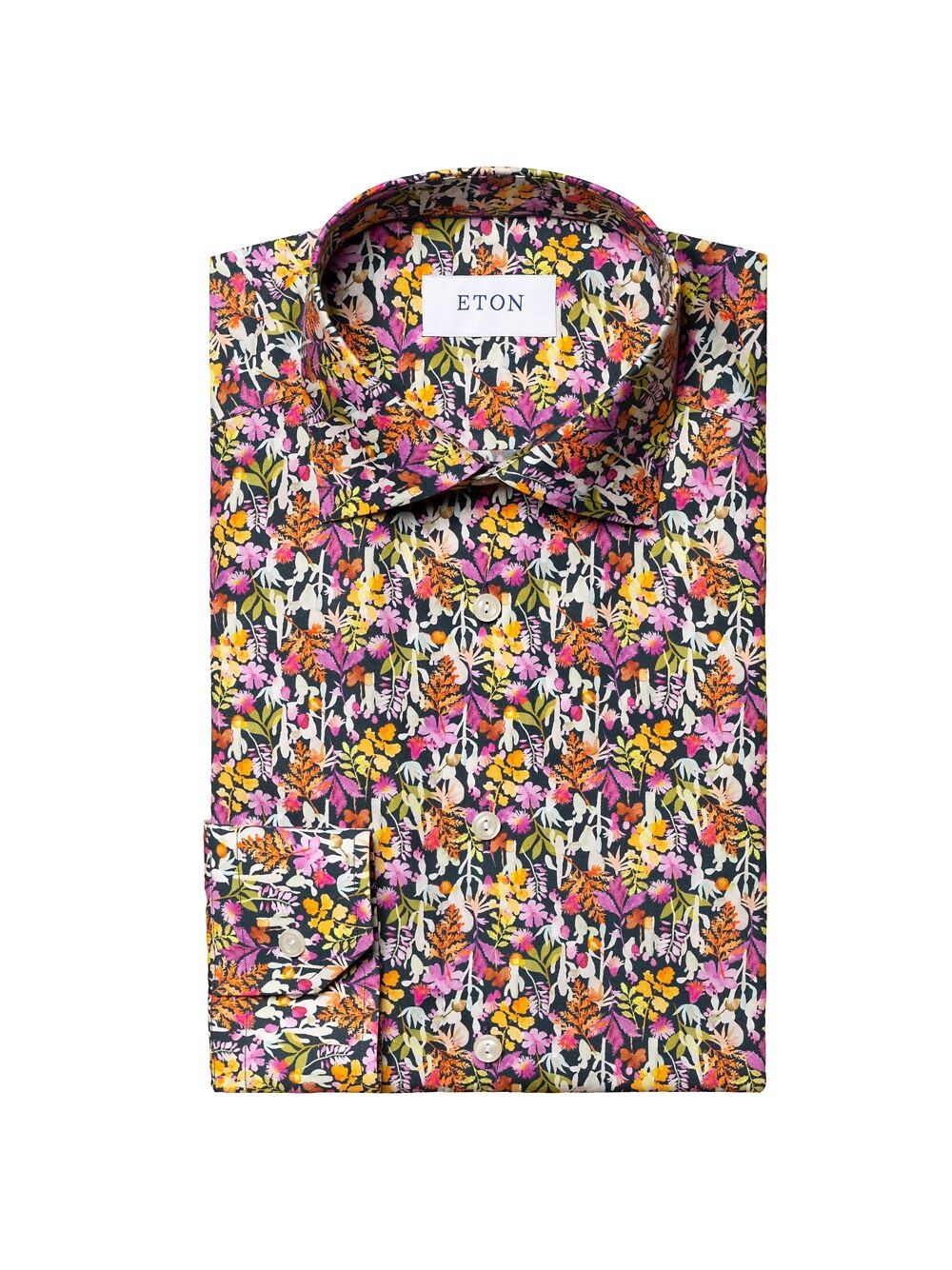 

Рубашка Slim Fit из смесового хлопка с цветочным принтом Eton, синий