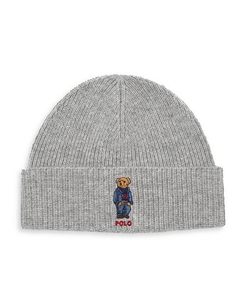 

Однотонная джинсовая шапка-бини с медведем Polo Ralph Lauren, цвет Gray