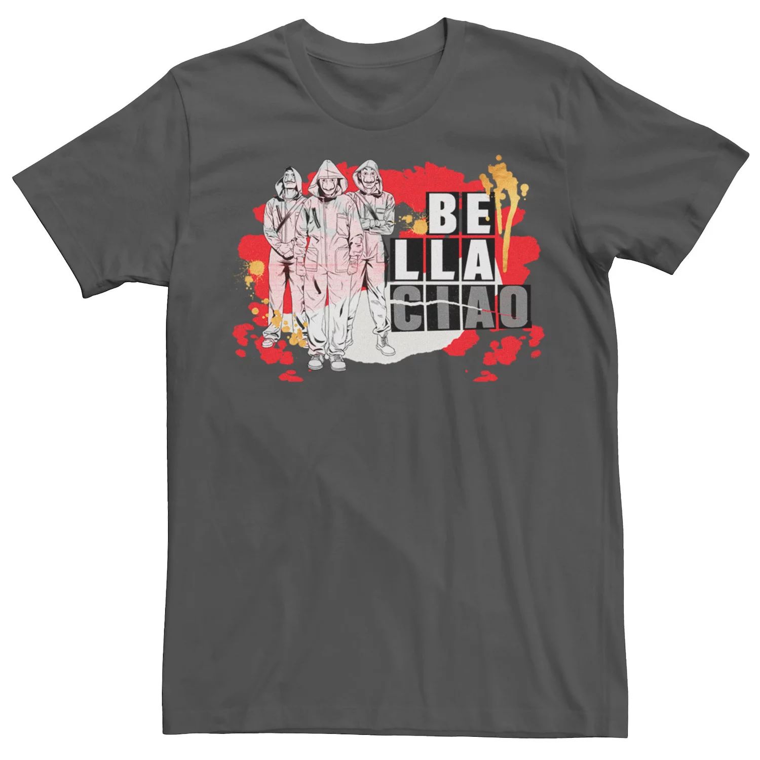 Мужская футболка Netflix La Casa De Papel Bella Ciao с брызгами краски Licensed Character