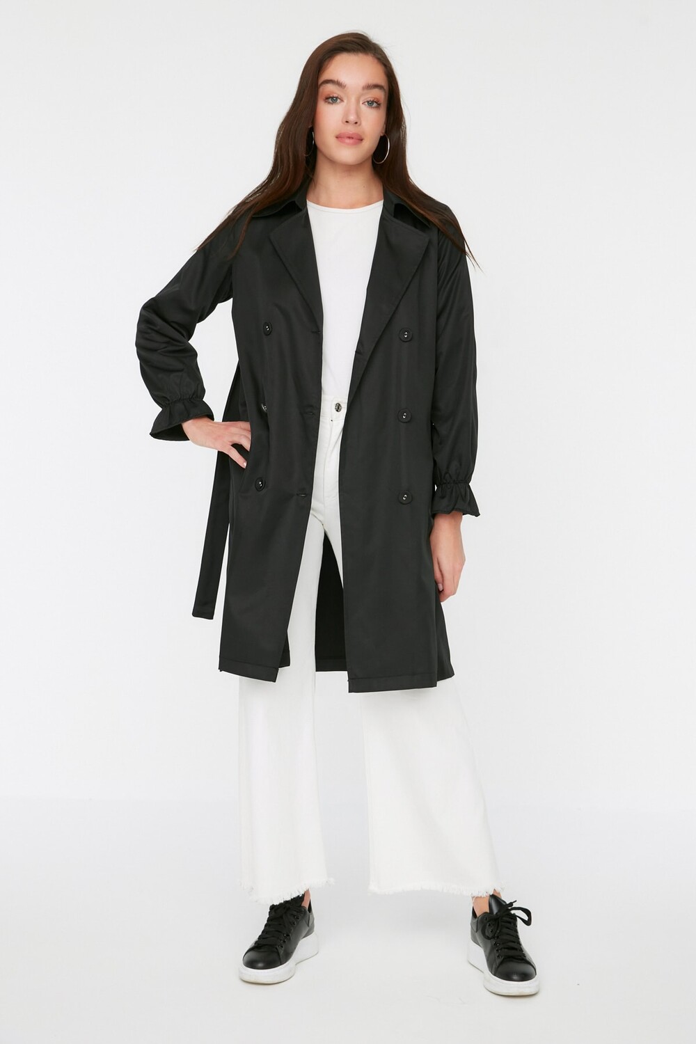 

Тренч - Черный - Базовый Trendyol Modest, черный