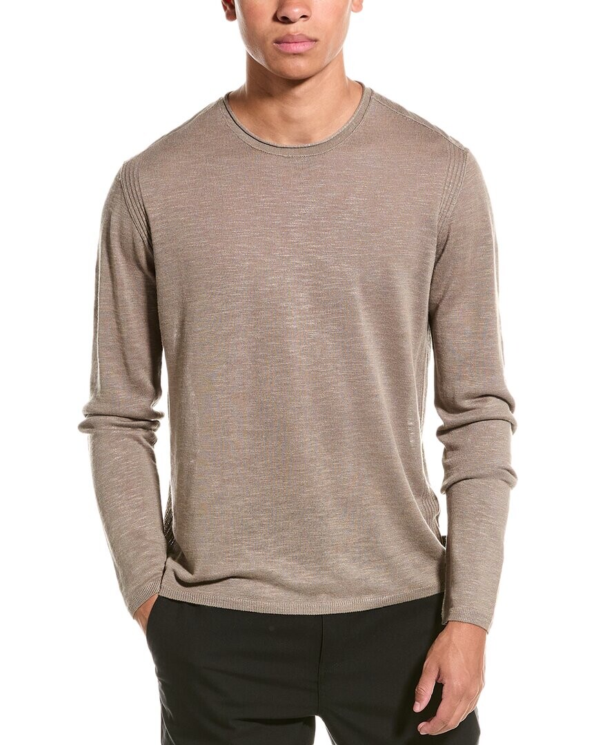 

Льняная футболка John Varvatos Lex Slub, серый