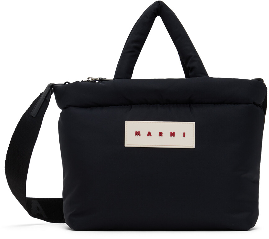 

Черная большая сумка-тоут E/W Marni, цвет Black