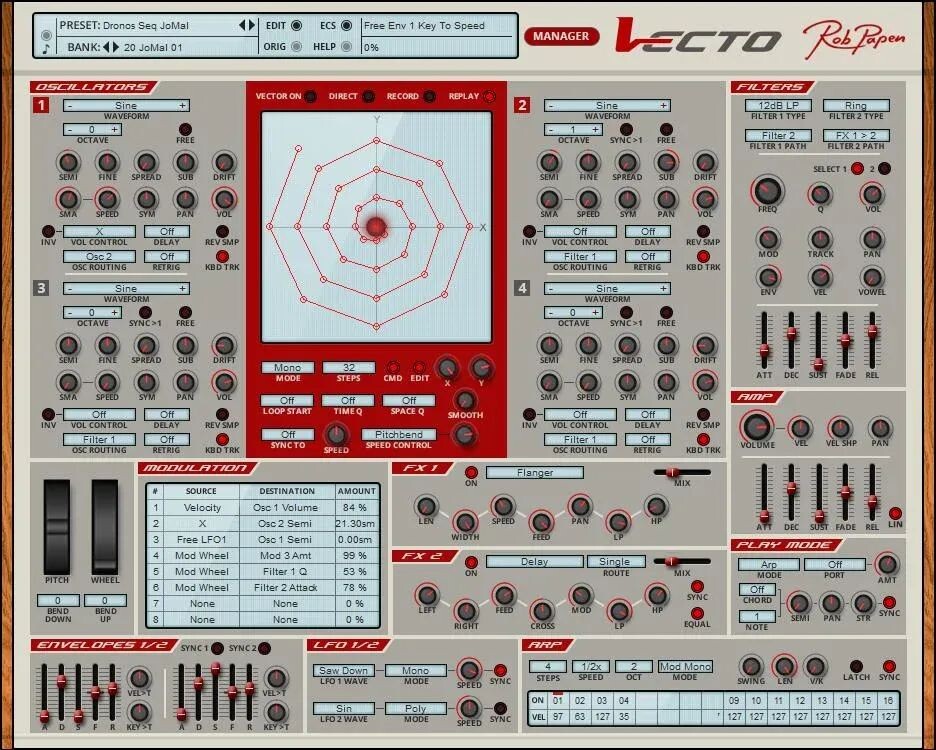 

Роб Папен Vecto Vector Synthesizer Виртуальный инструмент