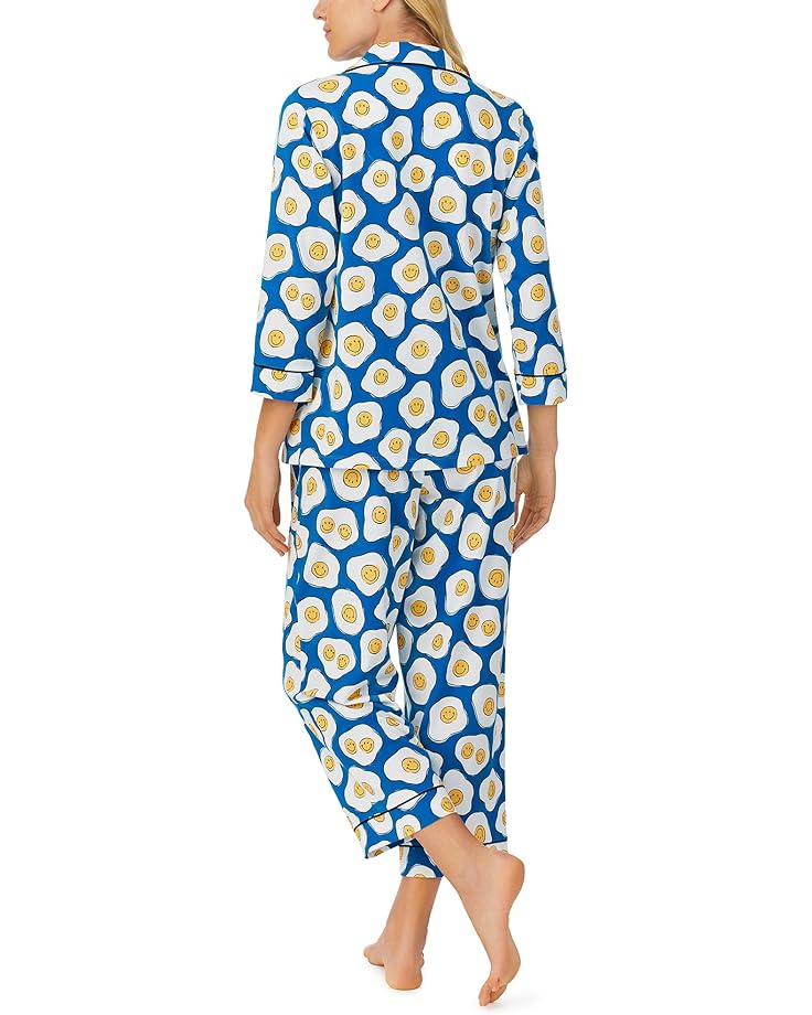 цена Пижамный комплект Bedhead PJs Zappos Print Lab: Sunny Side Up 3/4 Sleeve Cropped PJ Set, цвет Sunny Side Up
