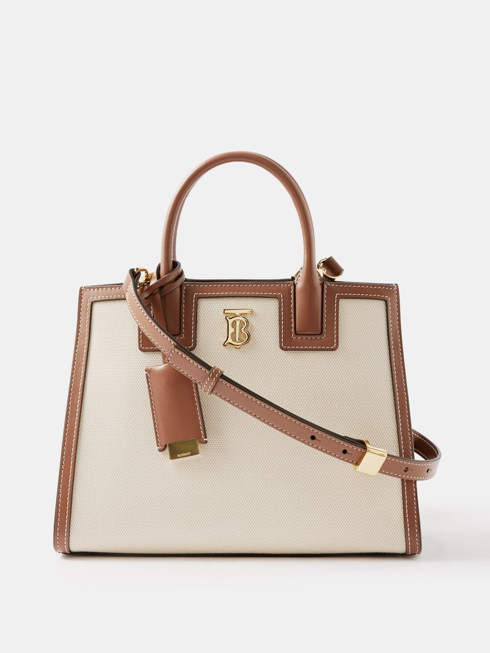 

Миниатюрная сумочка frances из парусины и кожи Burberry, белый