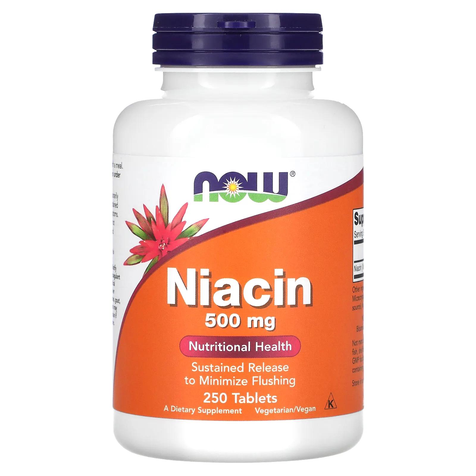 Now Foods Ниацин 500 мг 250 таблеток фото