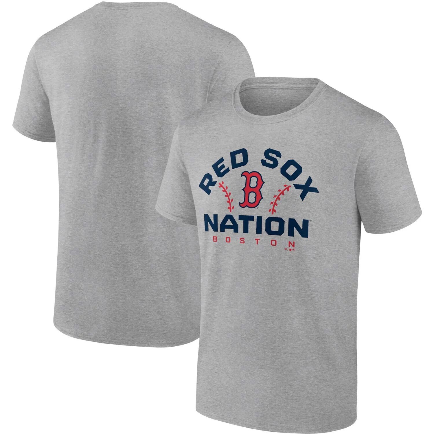 

Мужская серая футболка с логотипом Boston Red Sox Iconic Go for Two Fanatics, Серый