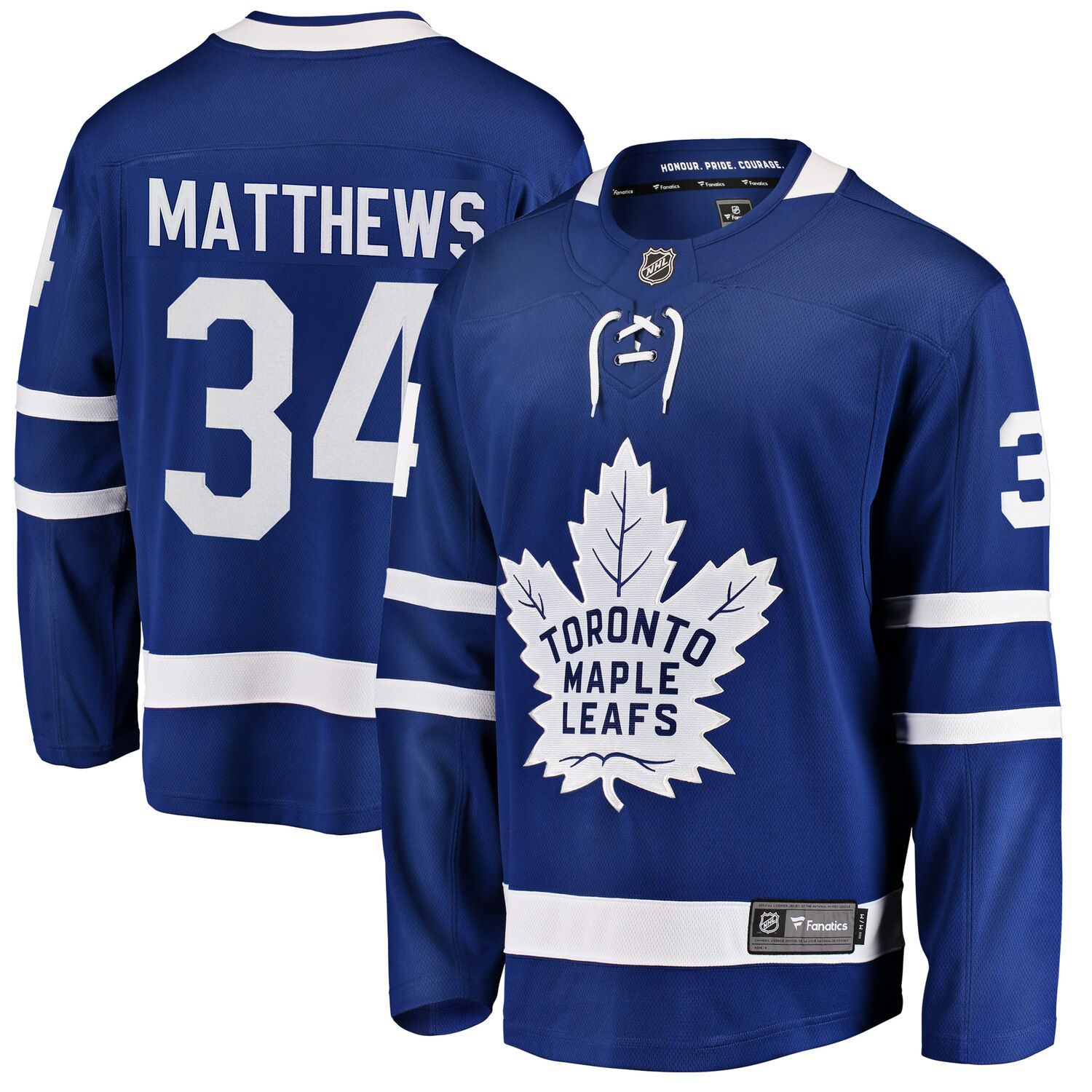 цена Мужская фирменная футболка игрока Auston Matthews Royal Toronto Maple Leafs Fanatics