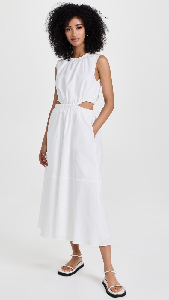 

Платье миди Proenza Schouler White Label Poplin Cutout, белый