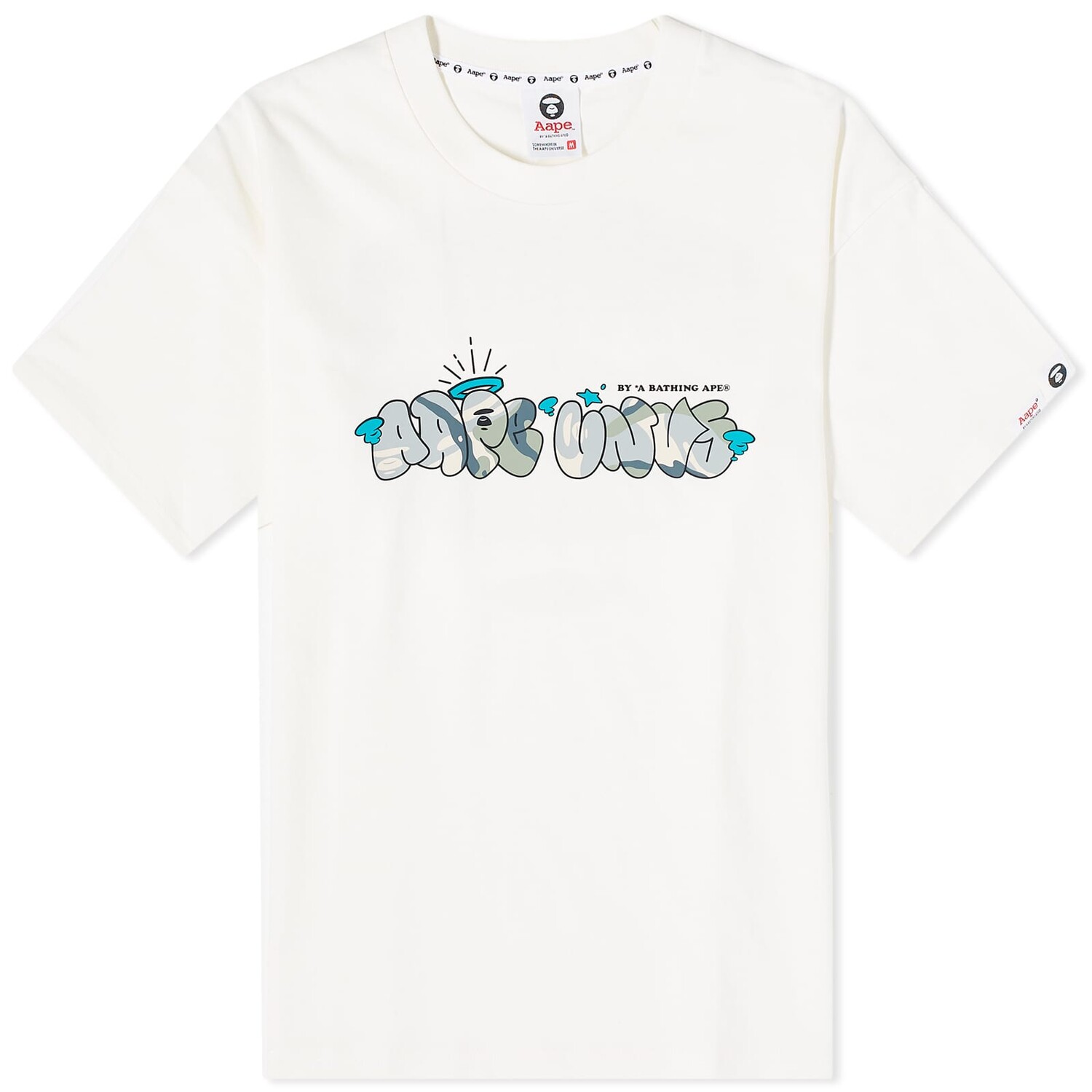 

Футболка Aape Virgil Font Khn Camo, слоновая кость, Бежевый