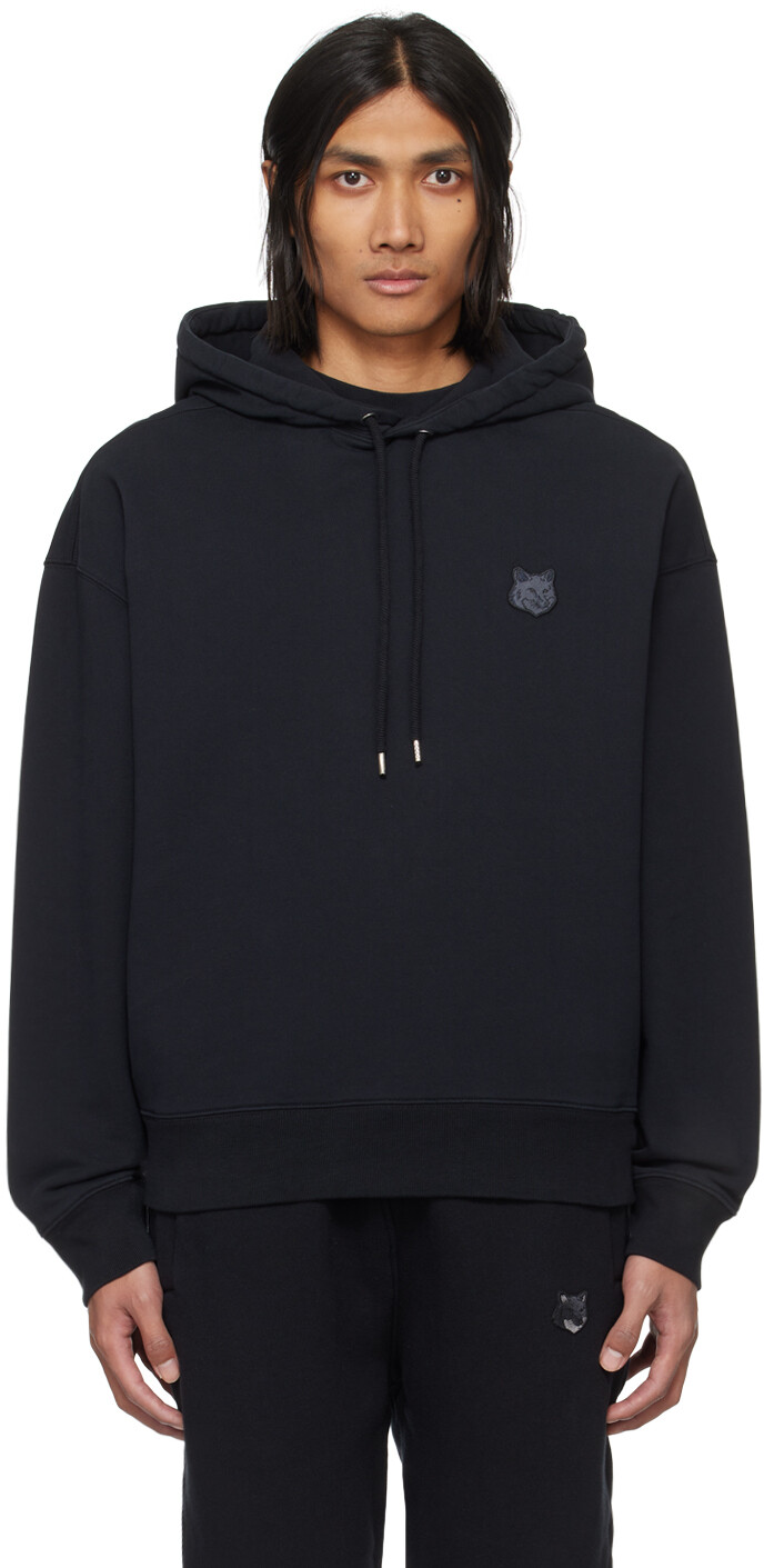 

Черное худи с головой лисы Maison Kitsune, цвет Black