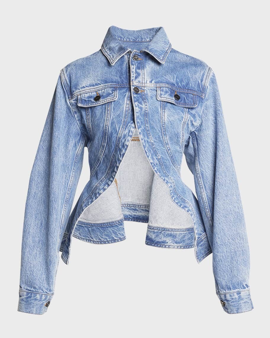 

Джинсовая куртка с баской La De Nimes Caraco Jacquemus, Синий