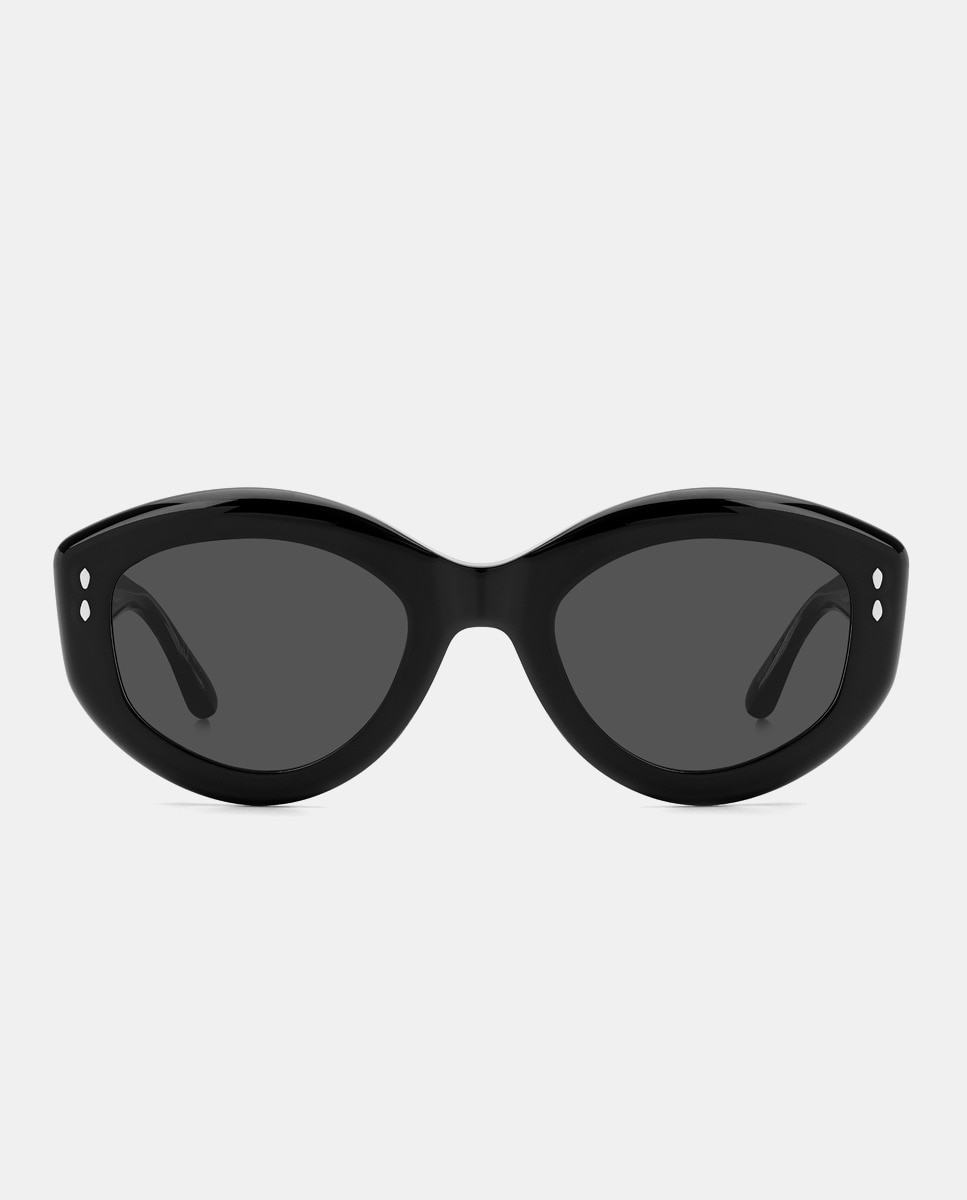 цена Черные круглые женские солнцезащитные очки из ацетата Isabel Marant, черный