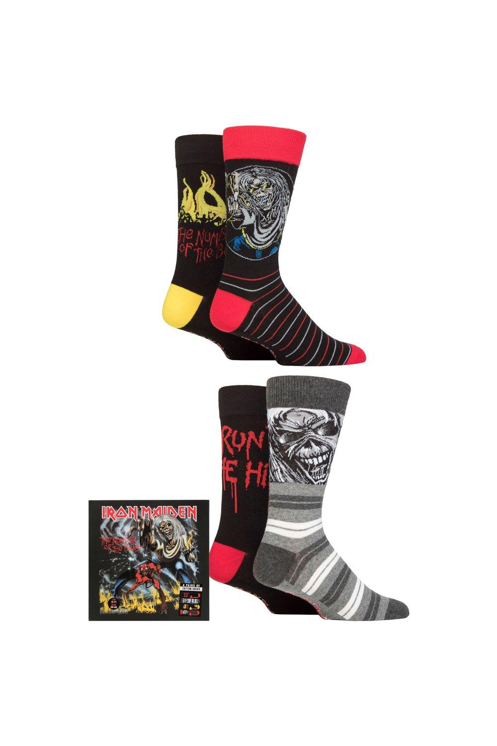 Iron Maiden, 4 пары хлопковых носков в подарочной упаковке, эксклюзивно для SOCKSHOP, мультиколор iron maiden iron maiden number of the beast