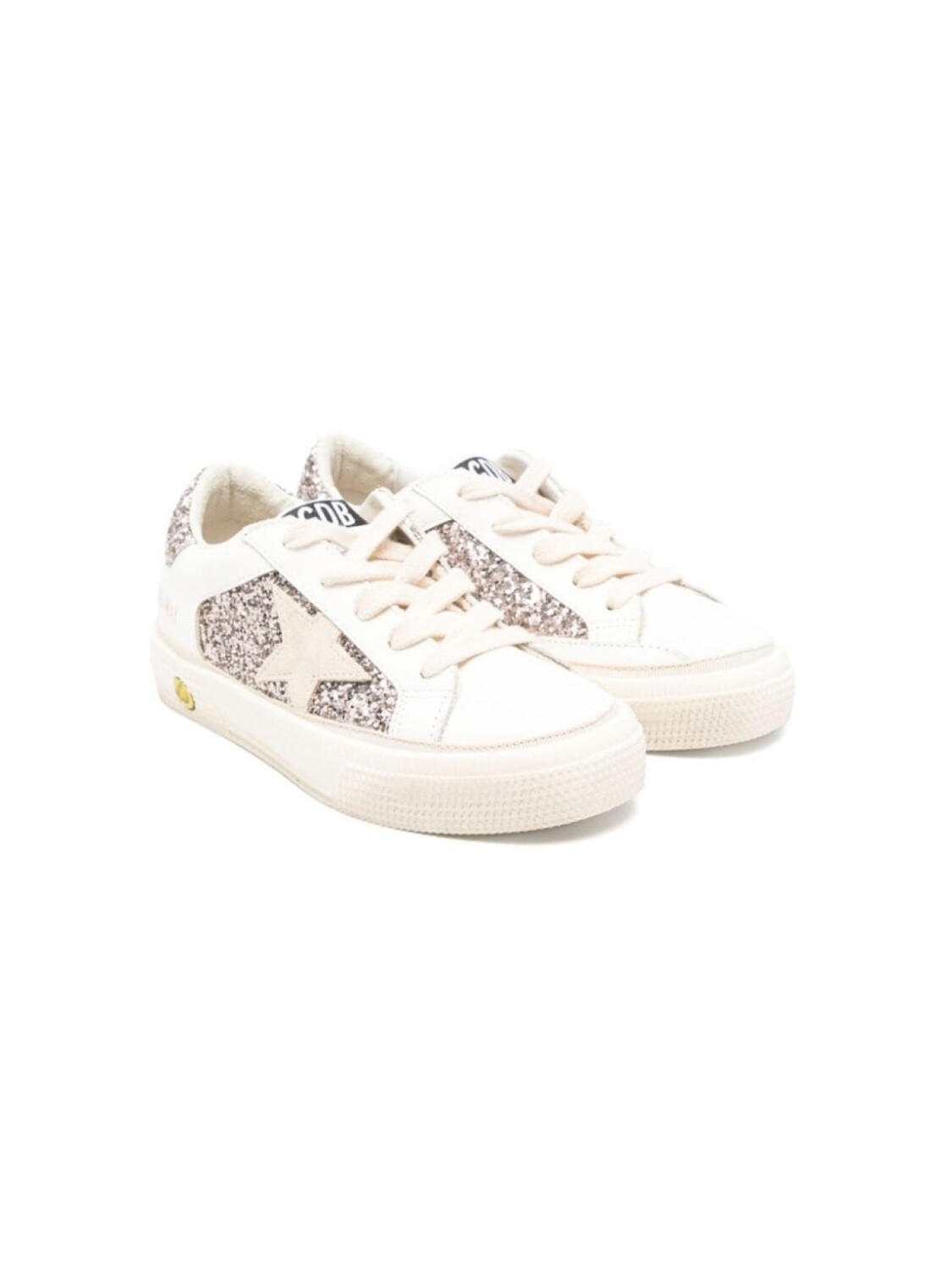 

Golden Goose Kids кроссовки May с блестками, белый