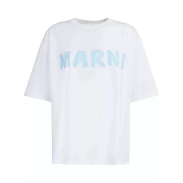 

Футболка light logo-stamp cotton t-shirt Marni, синий