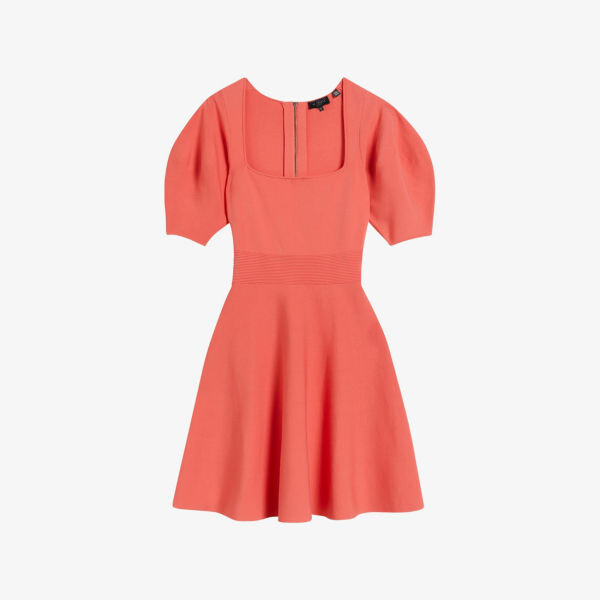

Платье мини эластичной вязки Hayliy с квадратным вырезом Ted Baker, цвет coral