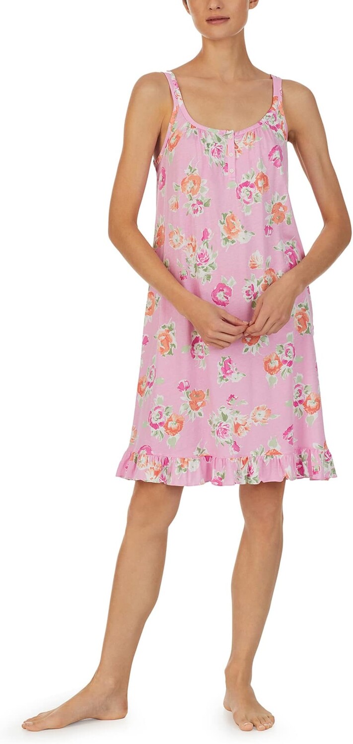 

Платье с двойным ремешком и пуговицами LAUREN Ralph Lauren, цвет Pink Floral