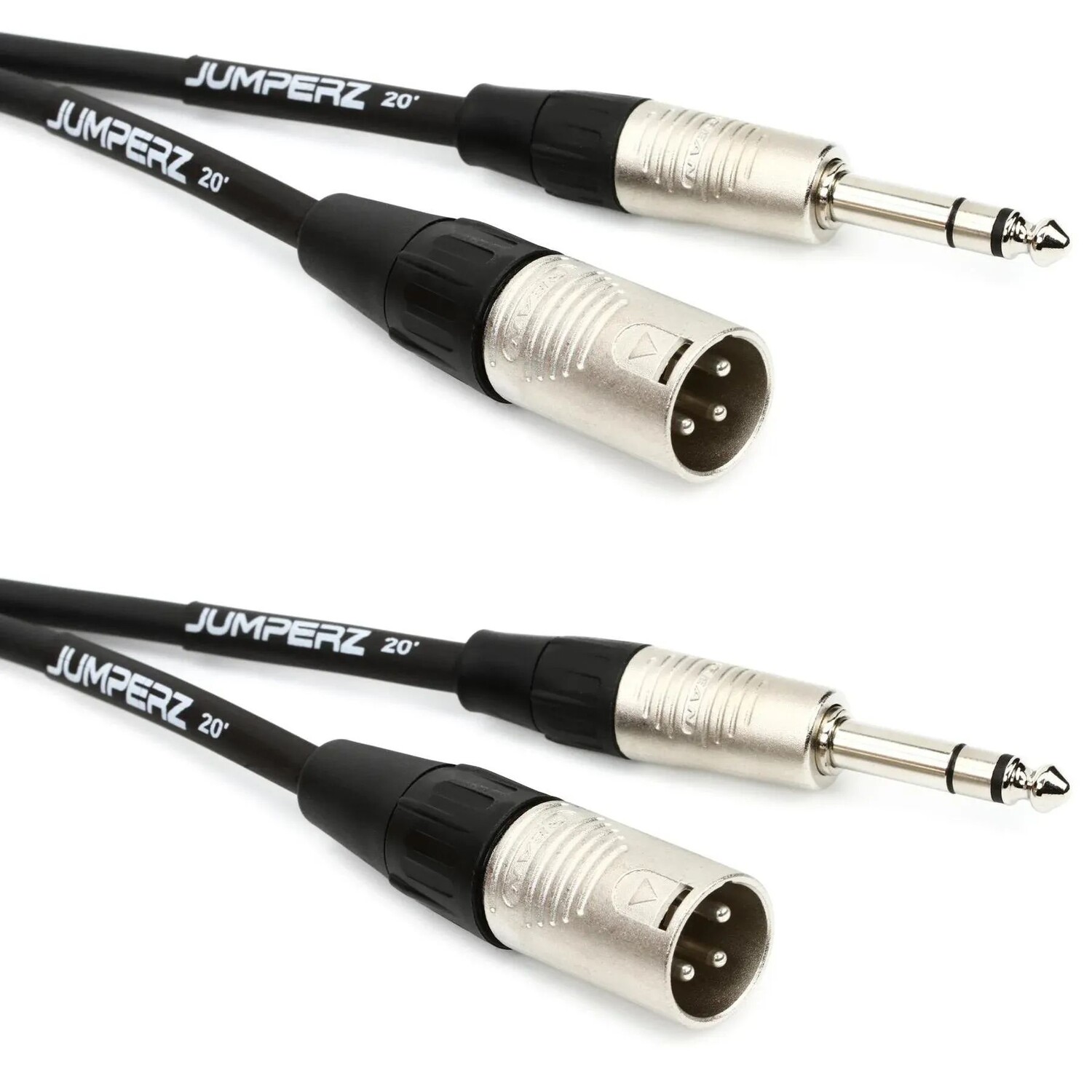 

JUMPERZ JBTRSXM-20 Патч-кабель Blue Line (2 шт.) — штекер TRS на штекер XLRM — 20 футов