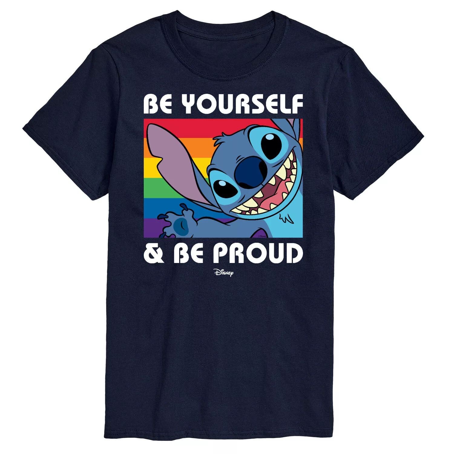 

Мужская футболка с рисунком «Будь собой» Disney's Lilo & Stitch Licensed Character, синий