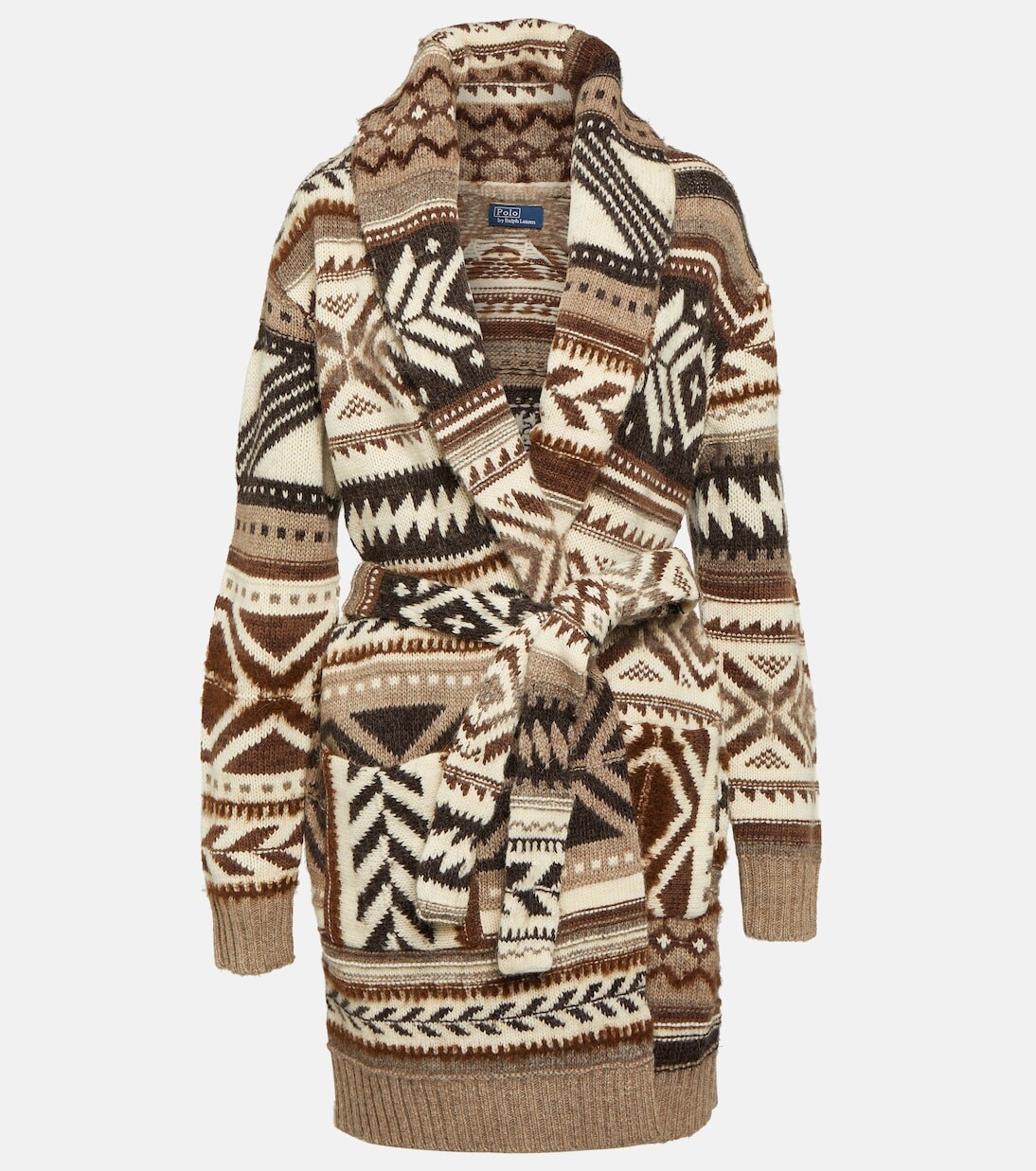 

Кардиган из смесовой шерсти с принтом и запахом Polo Ralph Lauren, мультиколор