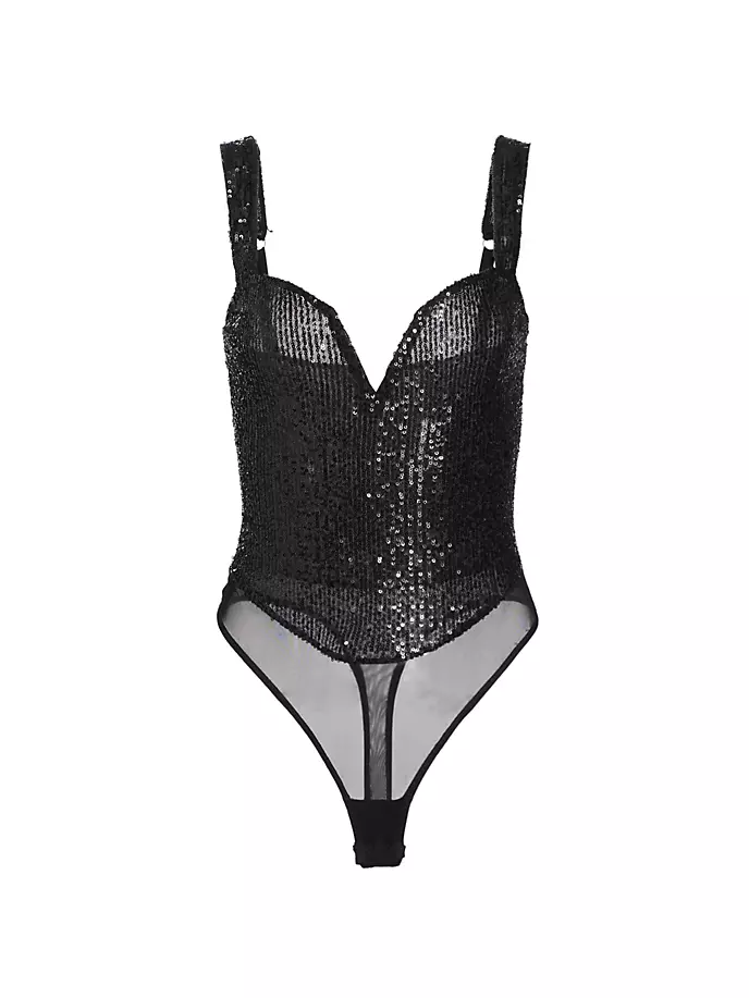 

Боди с пайетками Sparks Fly Free People, черный