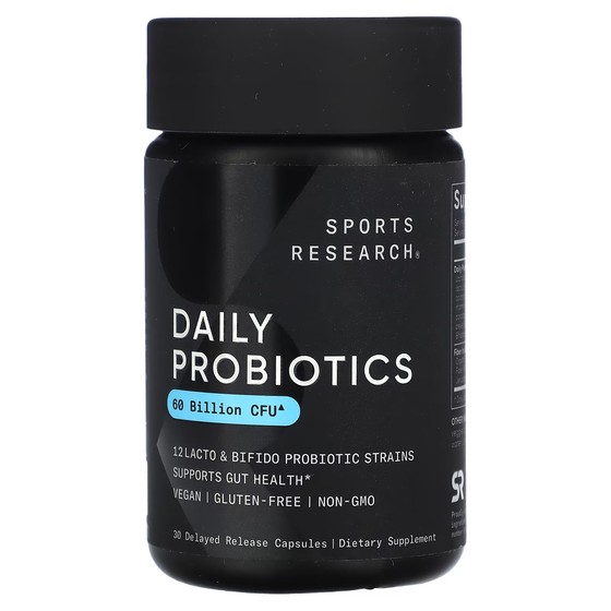 Пищевая добавка Sports Research Daily Probiotics 60 миллиардов КОЕ, 30 капсул пробиотики с пребиотиками sports research 60 миллиардов кое 30 капсул