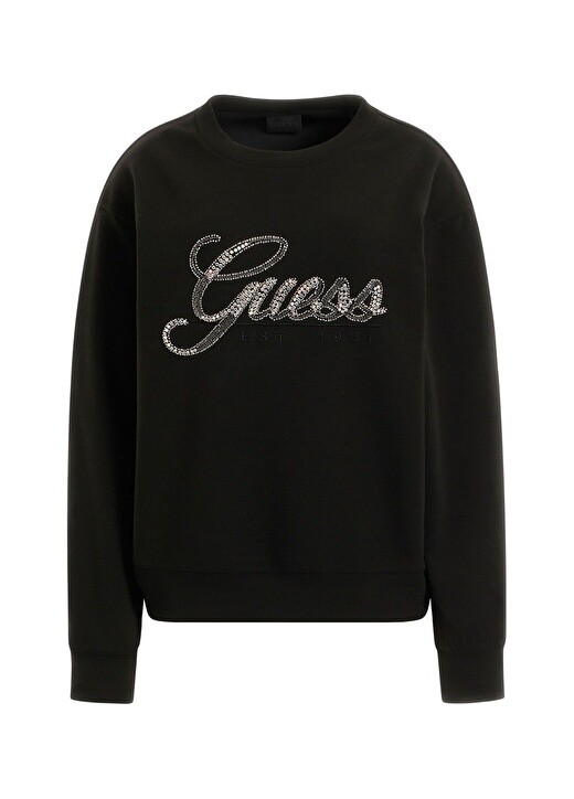 

Черная женская толстовка с круглым вырезом Guess, Черный