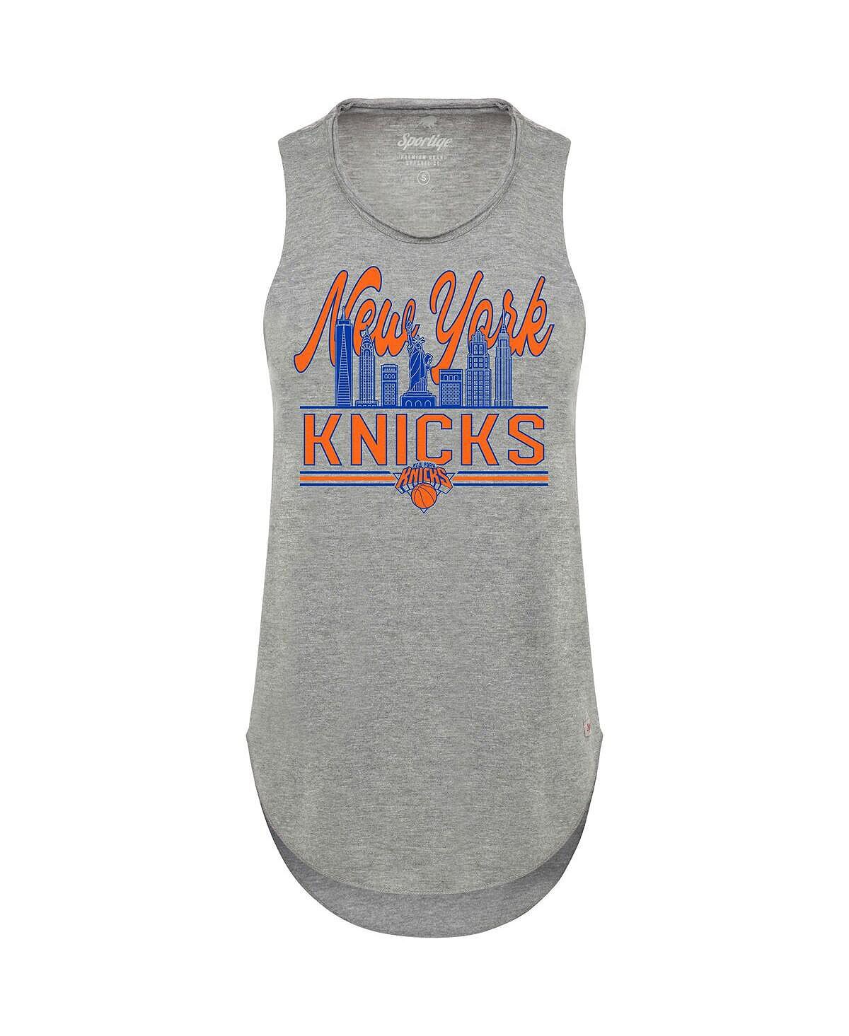 

Женская серая майка New York Knicks Hometown Skyline Janie Tri-Blend Sportiqe