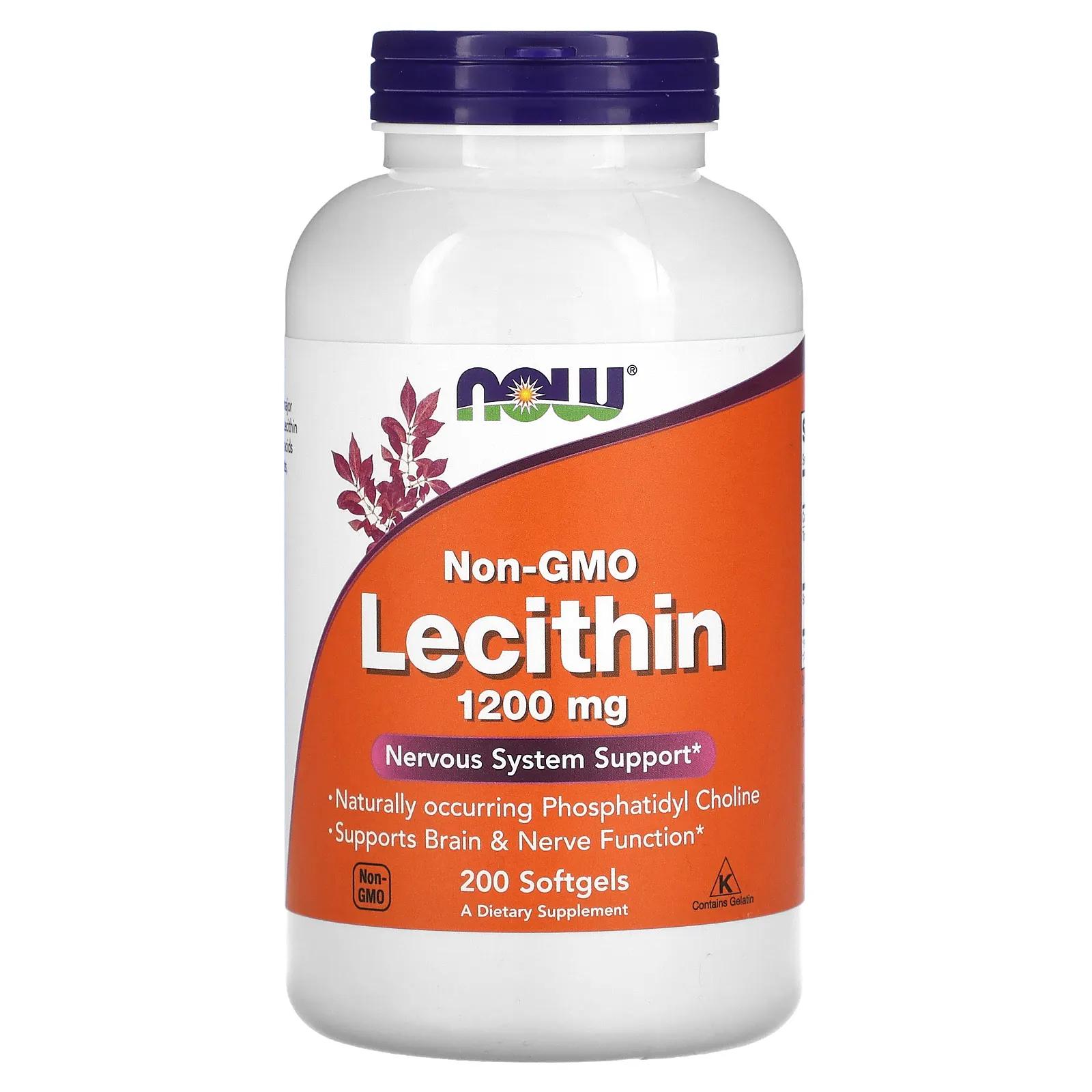 Now Foods Non-GMO Lecithin 1,200 mg 200 Softgels